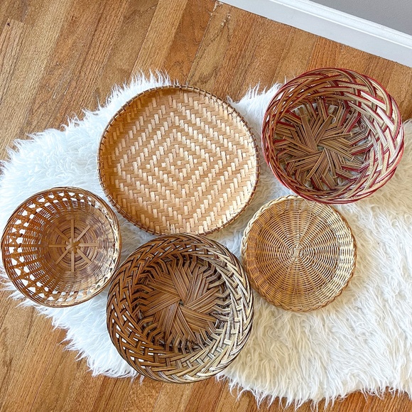 5 Piece Boho Basket Wall Collection
